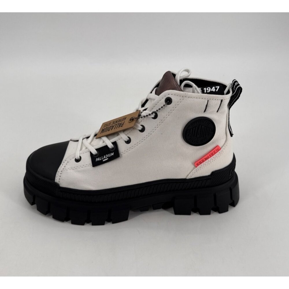 Palladium Womens Revolt Hi TX Sneakers Size 9 White Black Ankle Boot - Picture 8 of 13